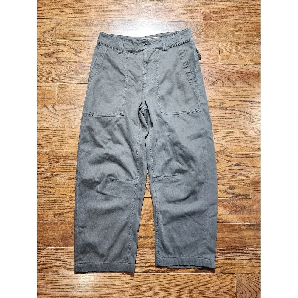 Madewell The Darted Barrel-Leg Pant Women 24 Green Utility Gorpcore NS282 Trendy